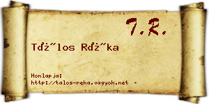 Tálos Réka névjegykártya